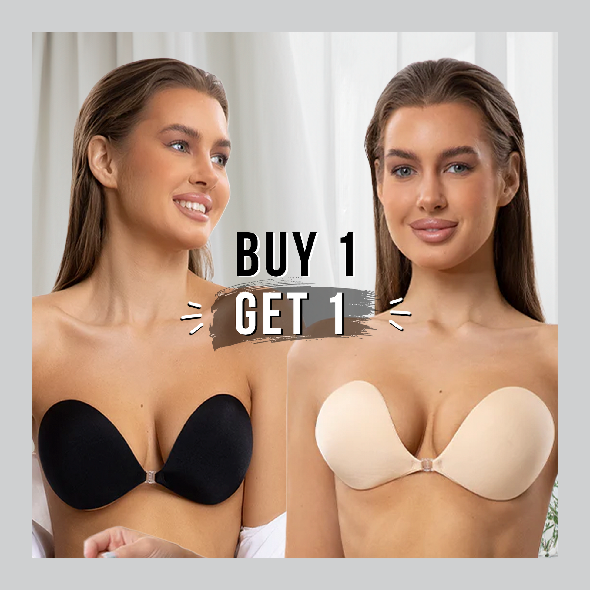 ADHESIVE BRA BACKLESS STRAPLESS REUSABLE STICKY INVISIBLE PUSH UP
